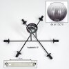 Koyoto Plafondlamp, Kogellampje 78 cm Duidelijk, Rookkleurig, 6-lichts