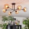 Koyoto Plafondlamp, Kogellampje 78 cm Amber, Duidelijk, 6-lichts