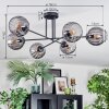 Koyoto Plafondlamp, Kogellampje 78 cm Rookkleurig, 6-lichts