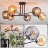 Koyoto Plafondlamp, Kogellampje 78 cm Amber, Rookkleurig, 6-lichts