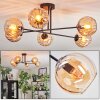 Koyoto Plafondlamp, Kogellampje 78 cm Amber, 6-lichts