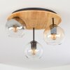 Koyoto Plafondlamp, Kogellampje 40 cm Natuurlijke kleuren, Zwart, 3-lichts