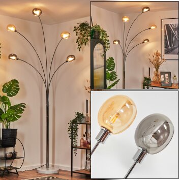 Nikkala Staande lamp Chroom, Wit, 5-lichts