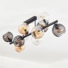 Koyoto Plafondlamp, Kogellampje Amber, Duidelijk, Rookkleurig, 10-lichts