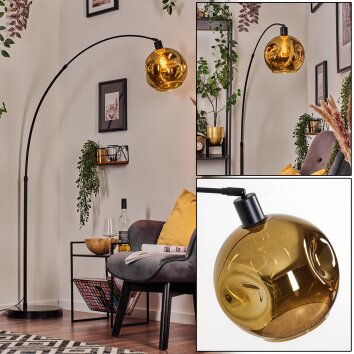 Ripoll Kogellampje, Staande lamp, Booglampen Zwart, 1-licht