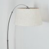 Bassagoda Staande lamp, Booglampen Chroom, Zwart, 1-licht, Stoffen kap