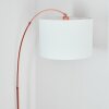 Bassagoda Staande lamp, Booglampen Koperkleurig, Zwart, 1-licht, Stoffen kap
