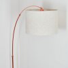 Bassagoda Staande lamp, Booglampen Koperkleurig, Zwart, 1-licht, Stoffen kap