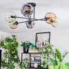 Ripoll Plafondlamp, Kogellampje Amber, Duidelijk, Rookkleurig, 6-lichts