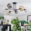 Ripoll Plafondlamp, Kogellampje Amber, Duidelijk, Rookkleurig, 6-lichts