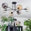 Ripoll Plafondlamp, Kogellampje Amber, Duidelijk, Rookkleurig, 6-lichts