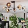 Ripoll Plafondlamp, Kogellampje Amber, Duidelijk, Rookkleurig, 6-lichts
