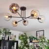 Ripoll Plafondlamp, Kogellampje Amber, Duidelijk, Rookkleurig, 6-lichts