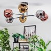Ripoll Plafondlamp, Kogellampje Chroom, Goud, Koperkleurig, Rookkleurig, 6-lichts