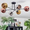Ripoll Plafondlamp, Kogellampje Chroom, Goud, Koperkleurig, Rookkleurig, 6-lichts