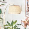 Sabadim Staande lamp, Booglampen Messing, Zwart, 1-licht, Stoffen lampenkap