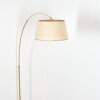 Sabadim Staande lamp, Booglampen Messing, Zwart, 1-licht, Stoffen lampenkap