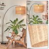Cavaca Staande lamp, Booglampen Chroom, Zwart, 1-licht