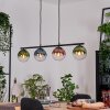 Gastor Hanglamp, Kogellampje, Hanglamp Blauw, Groen, Duidelijk, Koperkleurig, 4-lichts