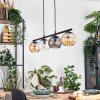Koyoto Hanglamp, Kogellampje, Hanglamp Amber, Duidelijk, Rookkleurig, 4-lichts