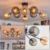 Koyoto Plafondlamp, Kogellampje 85 cm Amber, Rookkleurig, 8-lichts