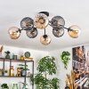 Koyoto Plafondlamp, Kogellampje 85 cm Amber, Rookkleurig, 8-lichts