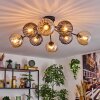 Koyoto Plafondlamp, Kogellampje 85 cm Amber, Rookkleurig, 8-lichts