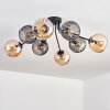 Koyoto Plafondlamp, Kogellampje 85 cm Amber, Rookkleurig, 8-lichts