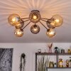 Koyoto Plafondlamp, Kogellampje 85 cm Amber, Rookkleurig, 8-lichts