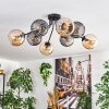 Koyoto Plafondlamp, Kogellampje 85 cm Amber, Rookkleurig, 8-lichts