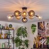 Koyoto Plafondlamp, Kogellampje 85 cm Amber, Duidelijk, Rookkleurig, 8-lichts