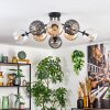 Koyoto Plafondlamp, Kogellampje 85 cm Amber, Duidelijk, Rookkleurig, 8-lichts