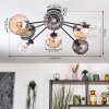 Koyoto Plafondlamp, Kogellampje 85 cm Amber, Duidelijk, Rookkleurig, 8-lichts
