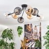 Koyoto Plafondlamp, Kogellampje 85 cm Amber, Duidelijk, Rookkleurig, 8-lichts