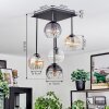 Koyoto Plafondlamp, Kogellampje Amber, Duidelijk, Rookkleurig, 5-lichts