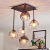 Koyoto Plafondlamp, Kogellampje Amber, Duidelijk, Rookkleurig, 5-lichts