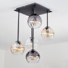Koyoto Plafondlamp, Kogellampje Amber, Duidelijk, Rookkleurig, 5-lichts