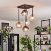 Koyoto Plafondlamp, Kogellampje Amber, Duidelijk, Rookkleurig, 5-lichts