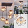 Koyoto Plafondlamp, Kogellampje Amber, Duidelijk, 5-lichts