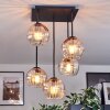 Koyoto Plafondlamp, Kogellampje Amber, Duidelijk, 5-lichts