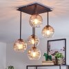 Koyoto Plafondlamp, Kogellampje Amber, Duidelijk, 5-lichts