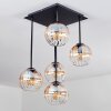 Koyoto Plafondlamp, Kogellampje Amber, Duidelijk, 5-lichts