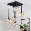 Koyoto Plafondlamp, Kogellampje Amber, Duidelijk, 5-lichts
