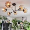 Ripoll Plafondlamp, Kogellampje Amber, Duidelijk, 6-lichts