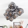 Koyoto Plafondlamp, Kogellampje Rookkleurig, 10-lichts