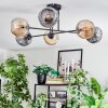 Ripoll Plafondlamp, Kogellampje Amber, Rookkleurig, 6-lichts
