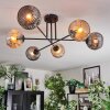 Ripoll Plafondlamp, Kogellampje Amber, Rookkleurig, 6-lichts