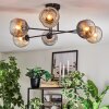 Ripoll Plafondlamp, Kogellampje Amber, Duidelijk, Rookkleurig, 6-lichts