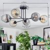 Ripoll Plafondlamp, Kogellampje Amber, Duidelijk, Rookkleurig, 6-lichts