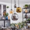 Ripoll Hanglamp, Kogellampje, Cluster hanglamp Amber, Chroom, Goud, Rookkleurig, 4-lichts